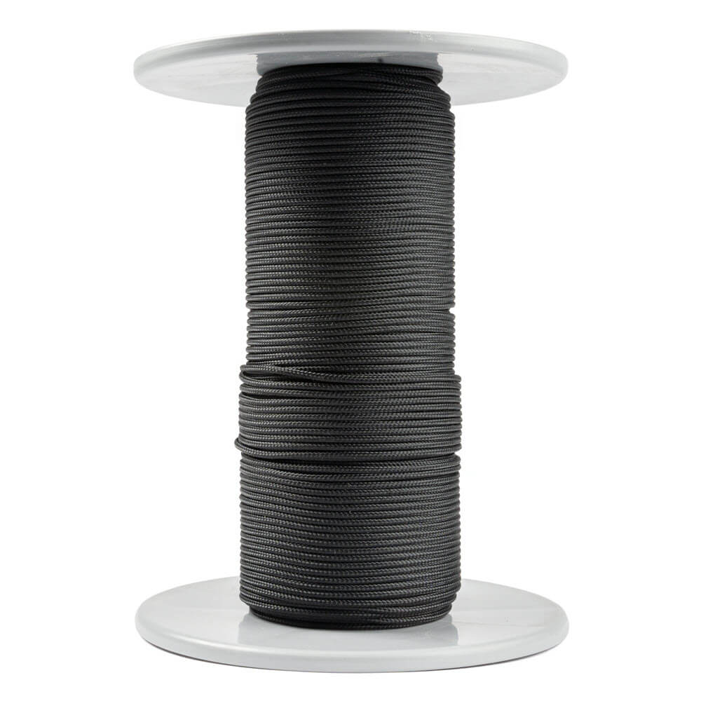 2 mm black kevlar cord with polyester sleeve