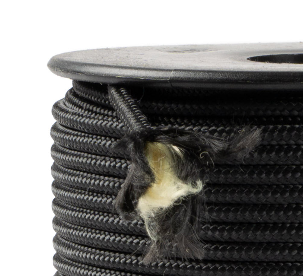 3 mm black kevlar cord with polyester sleeve