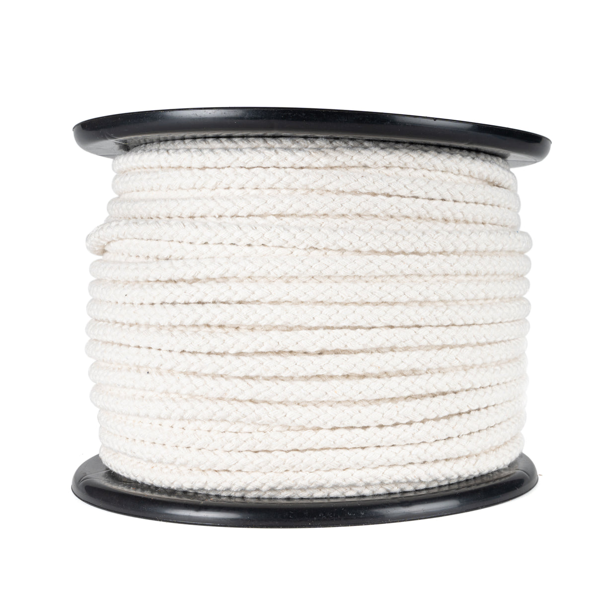 6mm 8-strands braided Cotton - Colour ecru and black